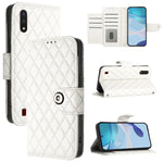 Custodia per cellulare in pelle con texture rombica con cordino, For Samsung Galaxy A21 EU, For Samsung Galaxy A01 EU, For Samsung Galaxy A91 / M80s, For Samsung Galaxy A81 / M60s