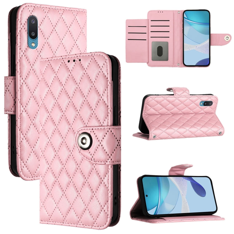 Custodia per cellulare in pelle con texture rombica con cordino, For Samsung Galaxy A42 5G / M42 5G, For Samsung Galaxy A32 4G, For Samsung Galaxy A02 / M02, For Samsung Galaxy A72 4G / 5G
