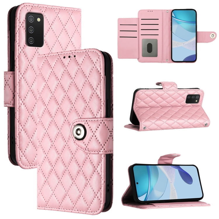 Custodia per cellulare in pelle con texture rombica con cordino, For Samsung Galaxy A02s 164mm, For Samsung Galaxy A02s 166mm, For Samsung Galaxy A10s / M01s, For Samsung Galaxy A21s