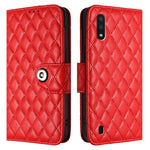 Custodia per cellulare in pelle con texture rombica con cordino, For Samsung Galaxy A10 / M10 EU