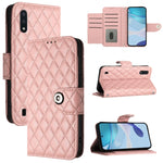 Custodia per cellulare in pelle con texture rombica con cordino, For Samsung Galaxy A10 / M10 EU