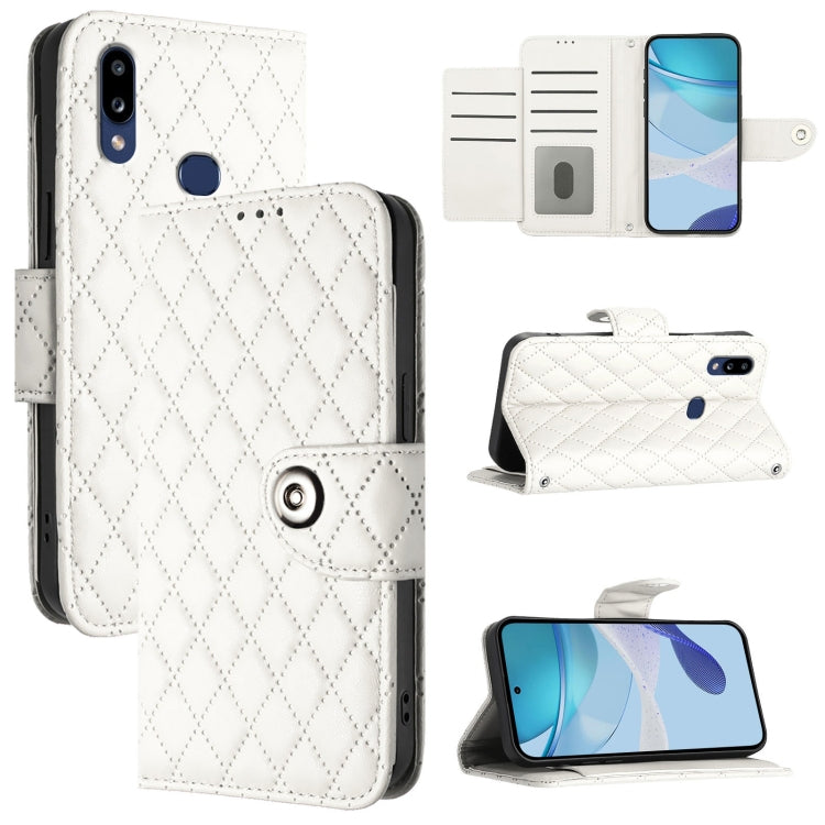 Custodia per cellulare in pelle con texture rombica con cordino, For Samsung Galaxy A02s 164mm, For Samsung Galaxy A02s 166mm, For Samsung Galaxy A10s / M01s, For Samsung Galaxy A21s