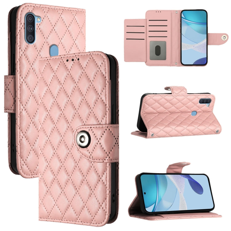 Custodia per cellulare in pelle con texture rombica con cordino, For Samsung Galaxy A51 5G, For Samsung Galaxy A71 5G, For Samsung Galaxy A31, For Samsung Galaxy A11 EU