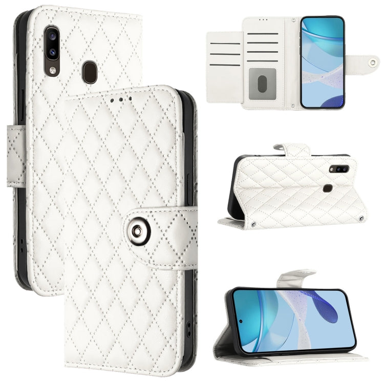 Custodia per cellulare in pelle con texture rombica con cordino, For Samsung Galaxy A71 4G, For Samsung Galaxy A51 4G / M40s, For Samsung Galaxy A70 / A70s, For Samsung Galaxy A20 / A30 / M10s