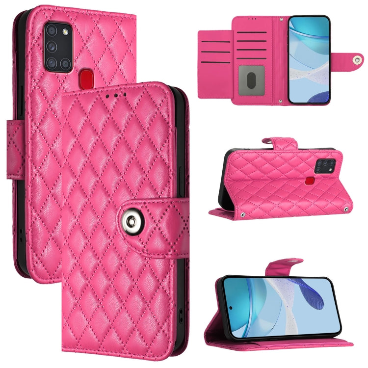 Custodia per cellulare in pelle con texture rombica con cordino, For Samsung Galaxy A02s 164mm, For Samsung Galaxy A02s 166mm, For Samsung Galaxy A10s / M01s, For Samsung Galaxy A21s