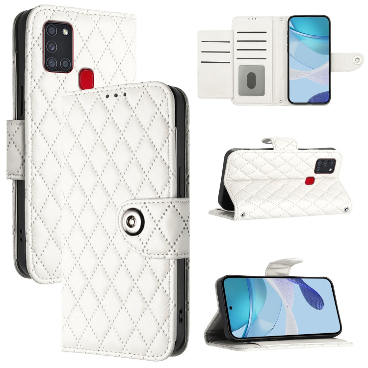 Custodia per cellulare in pelle con texture rombica con cordino, For Samsung Galaxy A02s 164mm, For Samsung Galaxy A02s 166mm, For Samsung Galaxy A10s / M01s, For Samsung Galaxy A21s