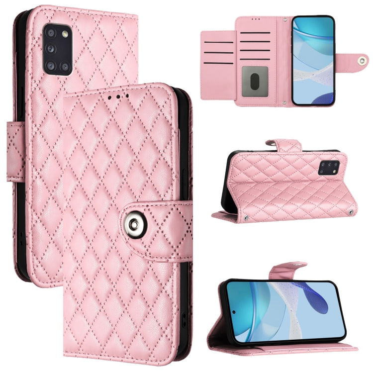 Custodia per cellulare in pelle con texture rombica con cordino, For Samsung Galaxy A51 5G, For Samsung Galaxy A71 5G, For Samsung Galaxy A31, For Samsung Galaxy A11 EU