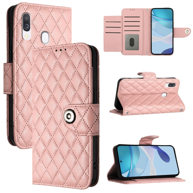 Custodia per cellulare in pelle con texture rombica con cordino, For Samsung Galaxy A50 / A30s / A50s, For Samsung Galaxy A20s, For Samsung Galaxy A20e / A10e, For Samsung Galaxy A40
