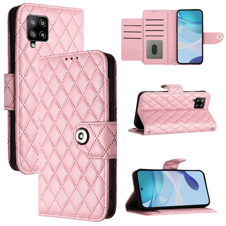Custodia per cellulare in pelle con texture rombica con cordino, For Samsung Galaxy A42 5G / M42 5G, For Samsung Galaxy A32 4G, For Samsung Galaxy A02 / M02, For Samsung Galaxy A72 4G / 5G