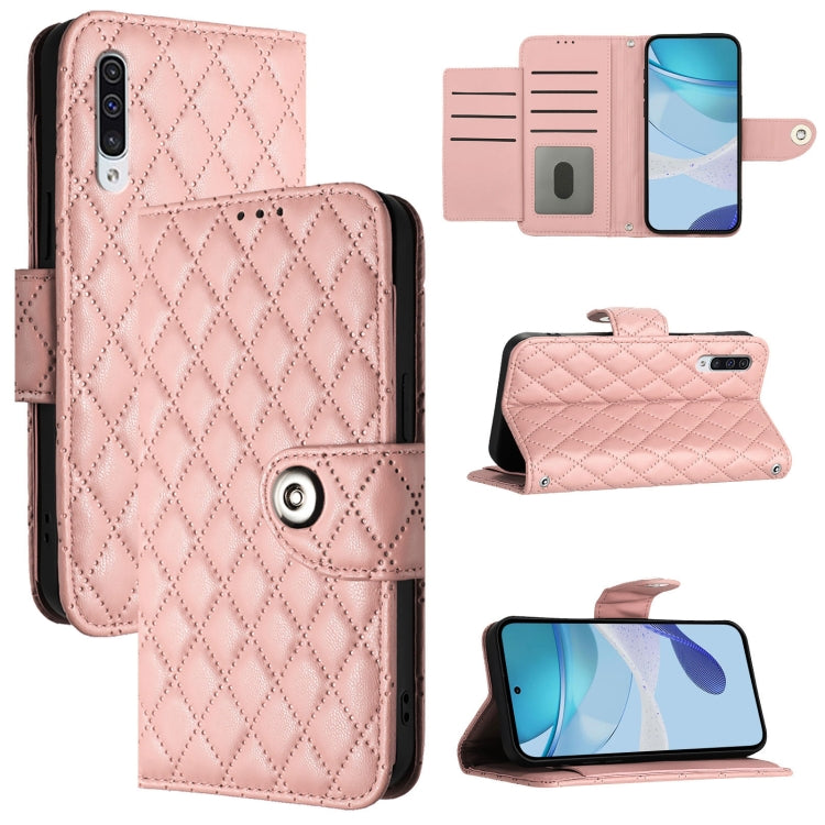 Custodia per cellulare in pelle con texture rombica con cordino, For Samsung Galaxy A50 / A30s / A50s, For Samsung Galaxy A20s, For Samsung Galaxy A20e / A10e, For Samsung Galaxy A40