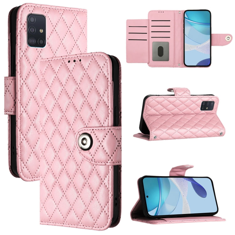 Custodia per cellulare in pelle con texture rombica con cordino, For Samsung Galaxy A71 4G, For Samsung Galaxy A51 4G / M40s, For Samsung Galaxy A70 / A70s, For Samsung Galaxy A20 / A30 / M10s