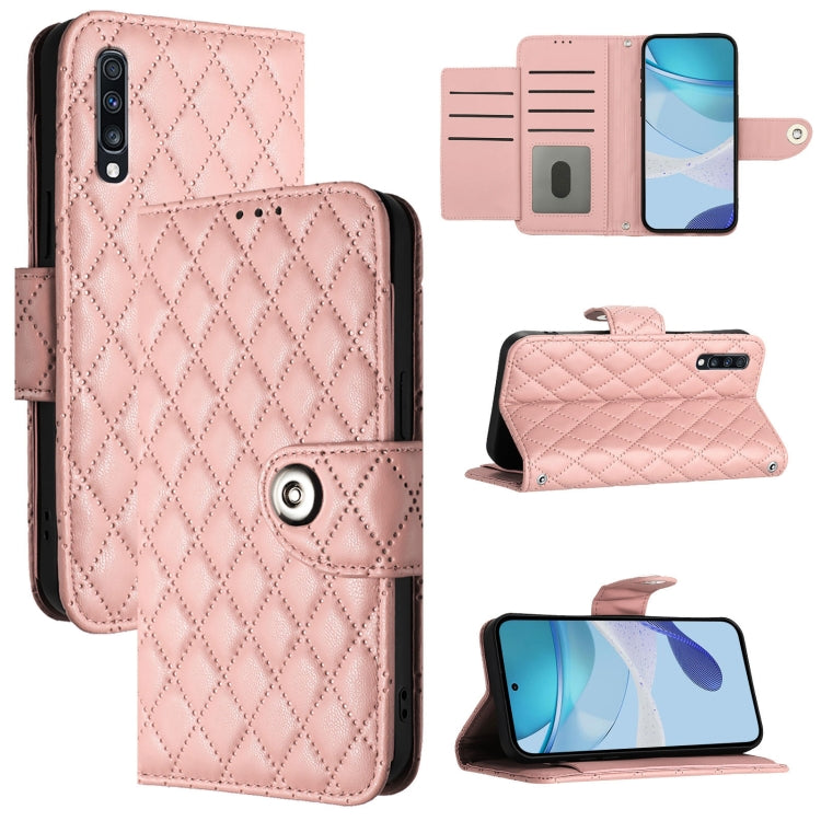 Custodia per cellulare in pelle con texture rombica con cordino, For Samsung Galaxy A71 4G, For Samsung Galaxy A51 4G / M40s, For Samsung Galaxy A70 / A70s, For Samsung Galaxy A20 / A30 / M10s
