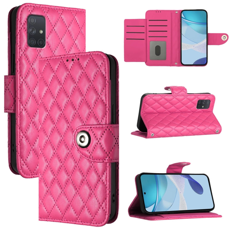 Custodia per cellulare in pelle con texture rombica con cordino, For Samsung Galaxy A71 4G, For Samsung Galaxy A51 4G / M40s, For Samsung Galaxy A70 / A70s, For Samsung Galaxy A20 / A30 / M10s
