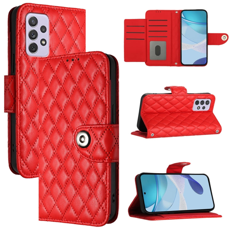 Custodia per cellulare in pelle con texture rombica con cordino, For Samsung Galaxy A42 5G / M42 5G, For Samsung Galaxy A32 4G, For Samsung Galaxy A02 / M02, For Samsung Galaxy A72 4G / 5G