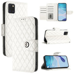 Custodia per cellulare in pelle con texture rombica con cordino, For Samsung Galaxy A21 EU, For Samsung Galaxy A01 EU, For Samsung Galaxy A91 / M80s, For Samsung Galaxy A81 / M60s