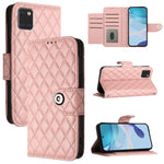 Custodia per cellulare in pelle con texture rombica con cordino, For Samsung Galaxy A21 EU, For Samsung Galaxy A01 EU, For Samsung Galaxy A91 / M80s, For Samsung Galaxy A81 / M60s