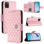 Custodia per cellulare in pelle con texture rombica con cordino, For Samsung Galaxy A21 EU, For Samsung Galaxy A01 EU, For Samsung Galaxy A91 / M80s, For Samsung Galaxy A81 / M60s