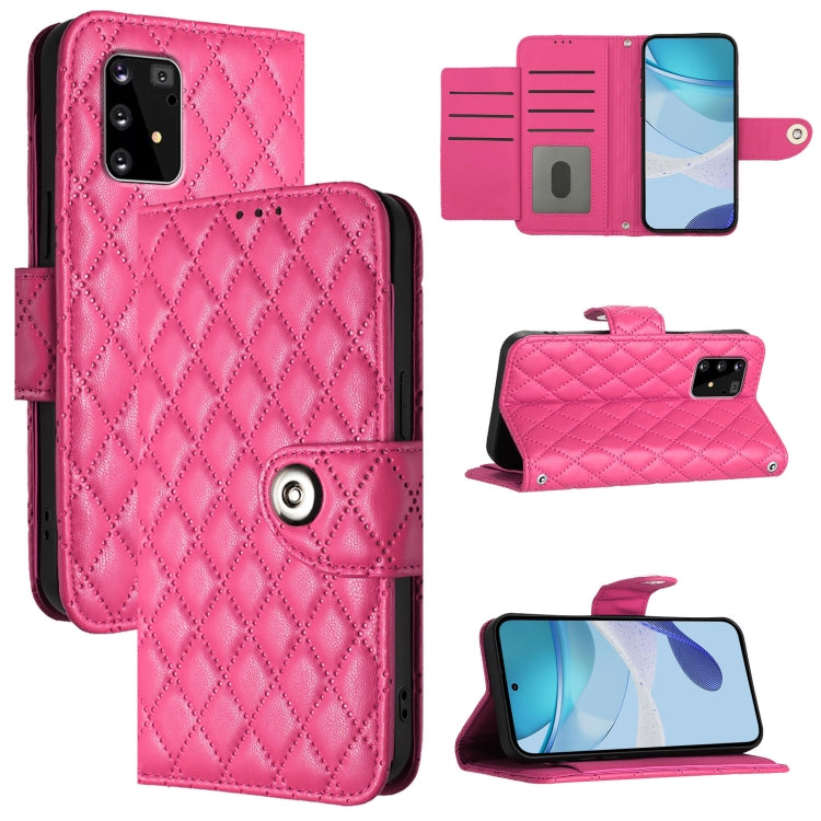 Custodia per cellulare in pelle con texture rombica con cordino, For Samsung Galaxy A21 EU, For Samsung Galaxy A01 EU, For Samsung Galaxy A91 / M80s, For Samsung Galaxy A81 / M60s