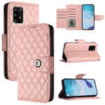 Custodia per cellulare in pelle con texture rombica con cordino, For Samsung Galaxy A21 EU, For Samsung Galaxy A01 EU, For Samsung Galaxy A91 / M80s, For Samsung Galaxy A81 / M60s