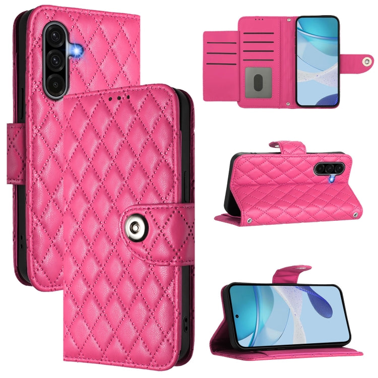 Custodia per cellulare in pelle con texture rombica con cordino, For Samsung Galaxy A06 5G, For Samsung Galaxy A56 5G, For Samsung Galaxy A26 5G, For Samsung Galaxy A16 4G