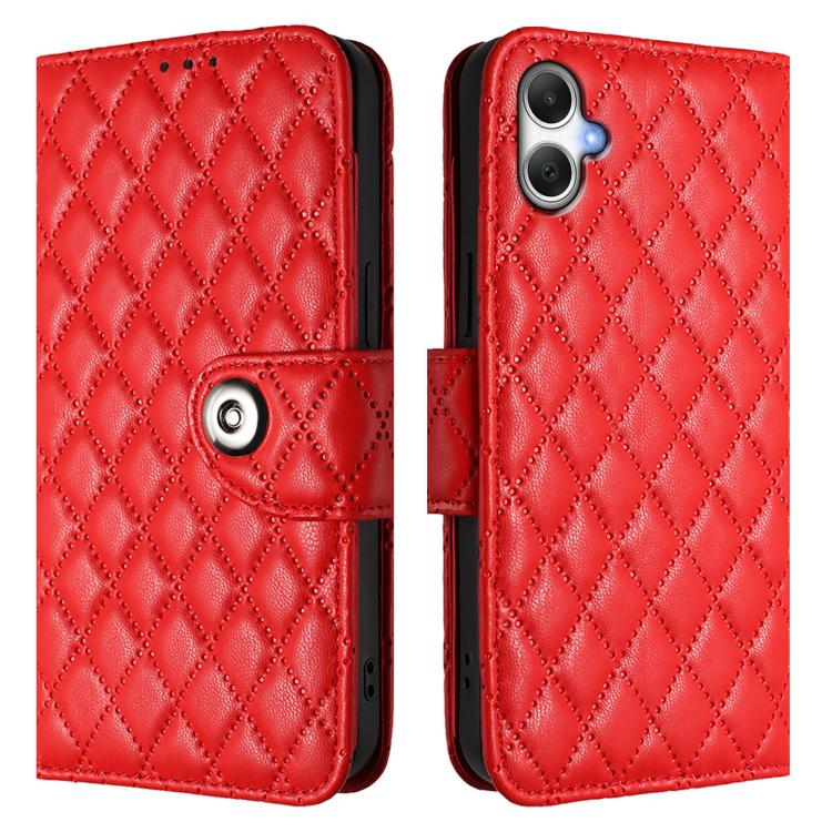 Custodia per cellulare in pelle con texture rombica con cordino, For Samsung Galaxy A06 5G, For Samsung Galaxy A56 5G, For Samsung Galaxy A26 5G, For Samsung Galaxy A16 4G