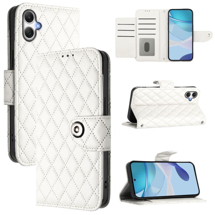 Custodia per cellulare in pelle con texture rombica con cordino, For Samsung Galaxy A06 5G, For Samsung Galaxy A56 5G, For Samsung Galaxy A26 5G, For Samsung Galaxy A16 4G