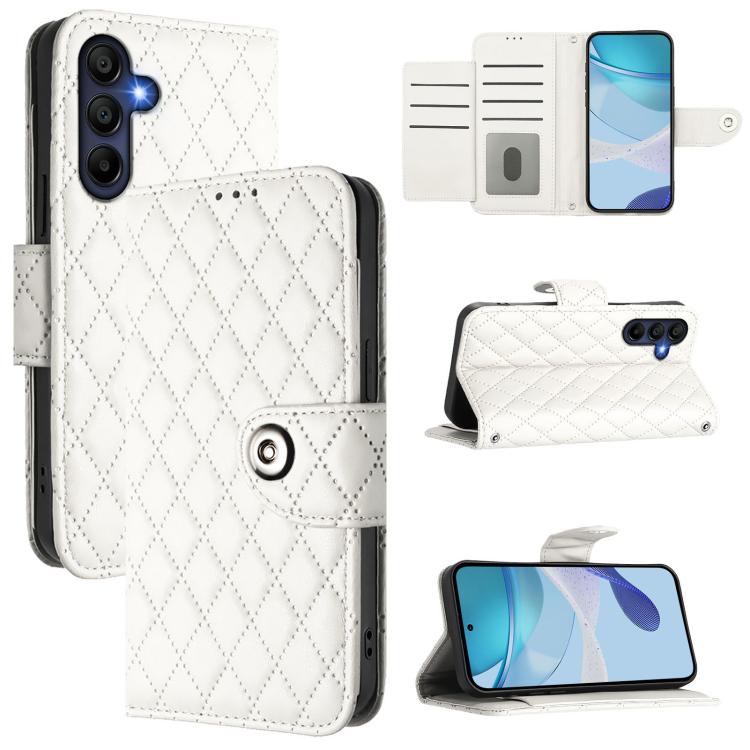 Custodia per cellulare in pelle con texture rombica con cordino, For Galaxy S26 FE 5G, For Samsung Galaxy A27 5G, For Samsung Galaxy A07 4G, For Samsung Galaxy A17 5G