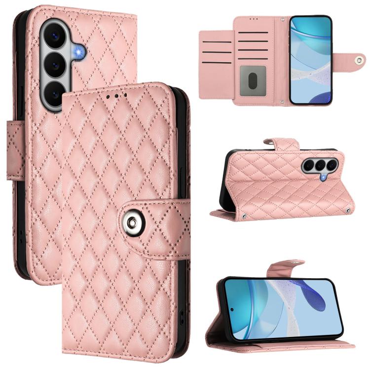Custodia per cellulare in pelle con texture rombica con cordino, For Galaxy S26 FE 5G, For Samsung Galaxy A27 5G, For Samsung Galaxy A07 4G, For Samsung Galaxy A17 5G
