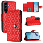 Custodia per cellulare in pelle con texture rombica con cordino, For Galaxy S26 FE 5G, For Samsung Galaxy A27 5G, For Samsung Galaxy A07 4G, For Samsung Galaxy A17 5G