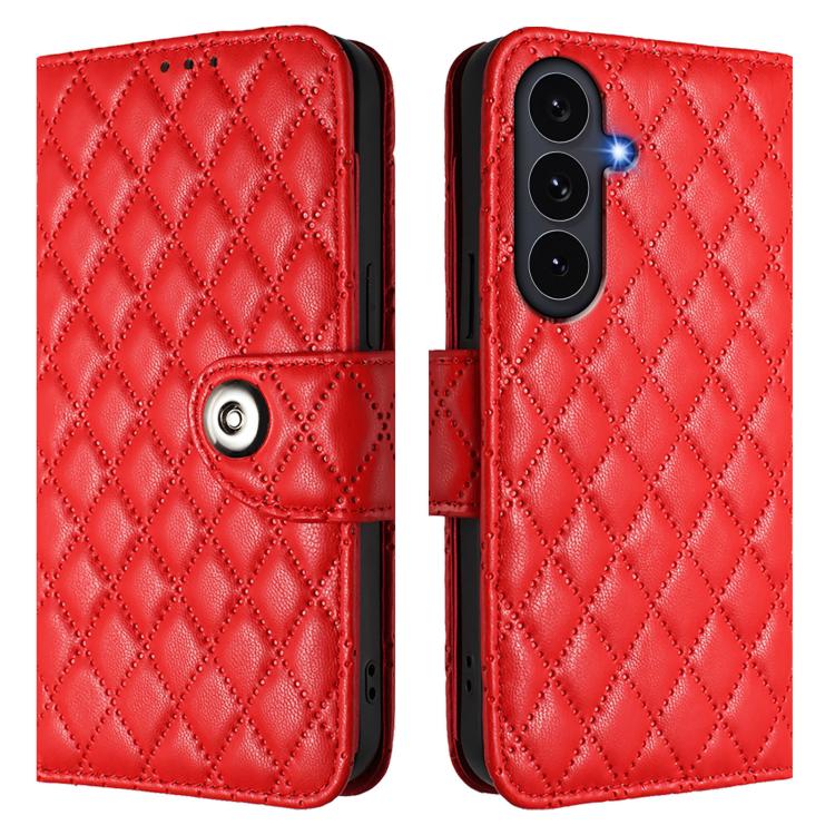 Custodia per cellulare in pelle con texture rombica con cordino, For Galaxy S26 FE 5G, For Samsung Galaxy A27 5G, For Samsung Galaxy A07 4G, For Samsung Galaxy A17 5G