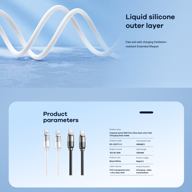 Cavo ricarica rapida USB-C 1,2 m 30W in PVC