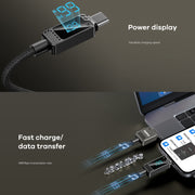 Cavo di ricarica rapida intrecciato con display digitale USB-Type-C REMAX RC-C070 da 1,2 m e 66 W, RC-C070