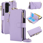 Custodia per telefono in pelle a portafoglio multifunzionale con anello a tracolla, For Samsung Galaxy S22 Ultra 5G, For Samsung Galaxy S22 5G, For Samsung Galaxy S22+ 5G