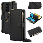 Custodia per telefono in pelle a portafoglio multifunzionale con anello a tracolla, For Samsung Galaxy S21 FE 5G, For Samsung Galaxy S21 5G, For Samsung Galaxy S21+ 5G