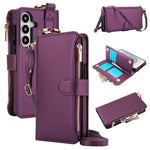 Custodia per telefono in pelle a portafoglio multifunzionale con anello a tracolla, For Samsung Galaxy S26+ 5G, For Samsung Galaxy S26 Ultra 5G, For Samsung Galaxy S26 5G