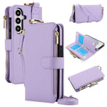 Custodia per telefono in pelle a portafoglio multifunzionale con anello a tracolla, For Samsung Galaxy S26+ 5G, For Samsung Galaxy S26 Ultra 5G, For Samsung Galaxy S26 5G