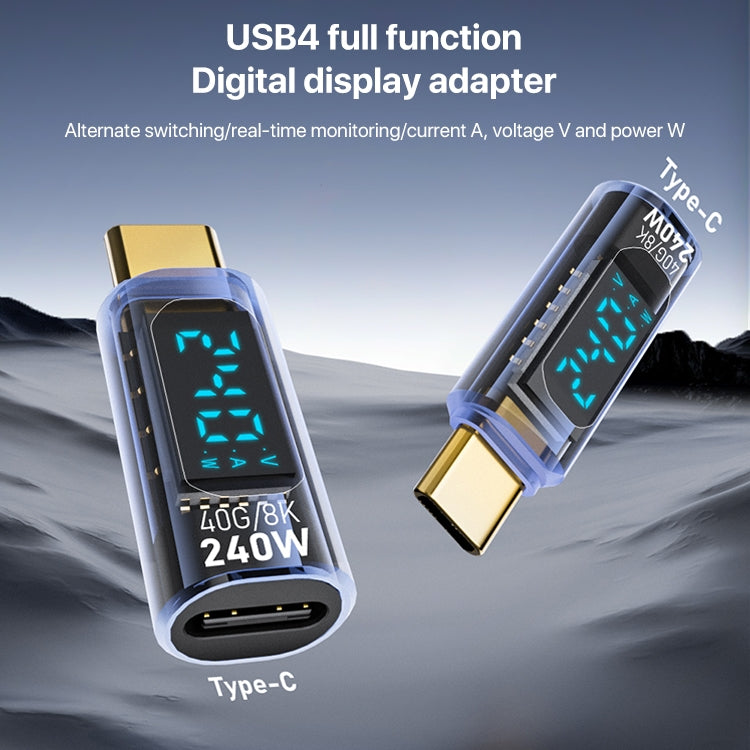 Adattatore USB-C maschio a USB-C femmina 240W con display digital
