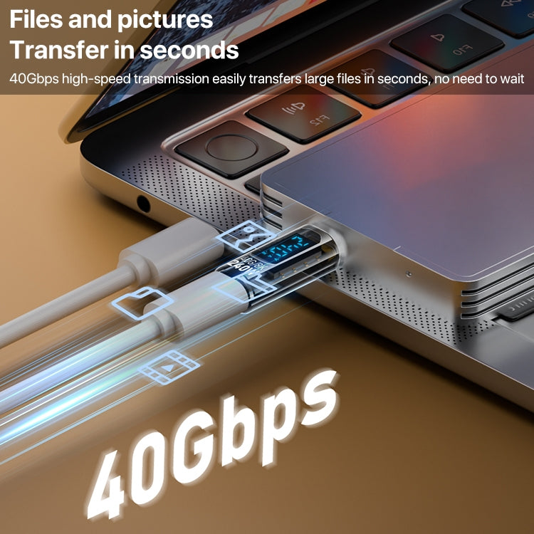 Adattatore USB-C maschio a USB-C femmina 240W con display digital