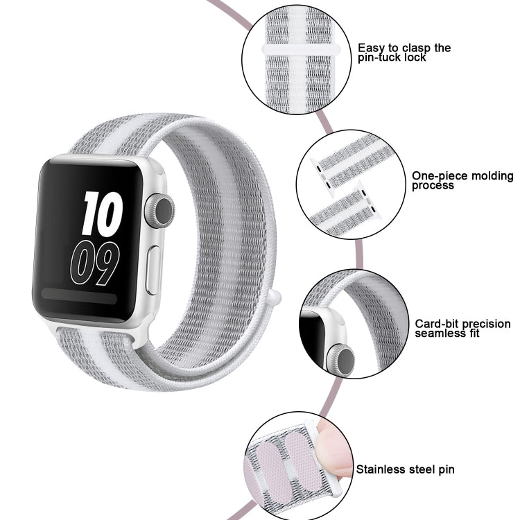 Cinturino in nylon, For Apple Watch Series 8&7 41mm / SE 2&6&SE&5&4 40mm / 3&2&1 38mm, For Apple Watch Ultra 49mm / Series 8&7 45mm / SE 2&6&SE&5&4 44mm / 3&2&1 42mm, For Apple Watch Series 7 41mm / 6 & SE & 5 & 4 40mm / 3 & 2 & 1 38mm                 ...