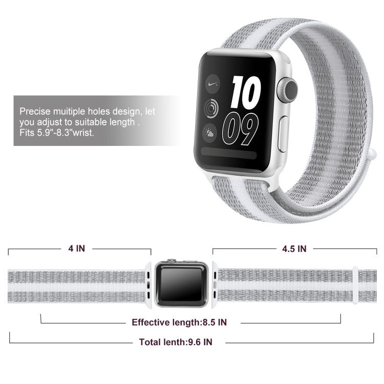 Cinturino in nylon, For Apple Watch Series 8&7 41mm / SE 2&6&SE&5&4 40mm / 3&2&1 38mm, For Apple Watch Ultra 49mm / Series 8&7 45mm / SE 2&6&SE&5&4 44mm / 3&2&1 42mm, For Apple Watch Series 7 41mm / 6 & SE & 5 & 4 40mm / 3 & 2 & 1 38mm                 ...