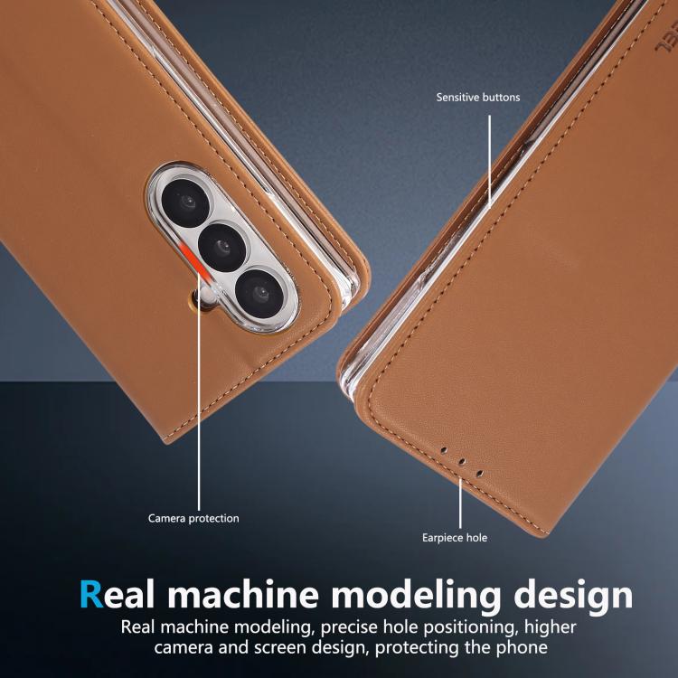 Custodia per telefono in pelle con vibrazione magnetica RFID ABEEL, For Galaxy Z Fold8 Ultra 5G, For Samsung Galaxy Z Fold6, For Samsung Galaxy Z Fold5