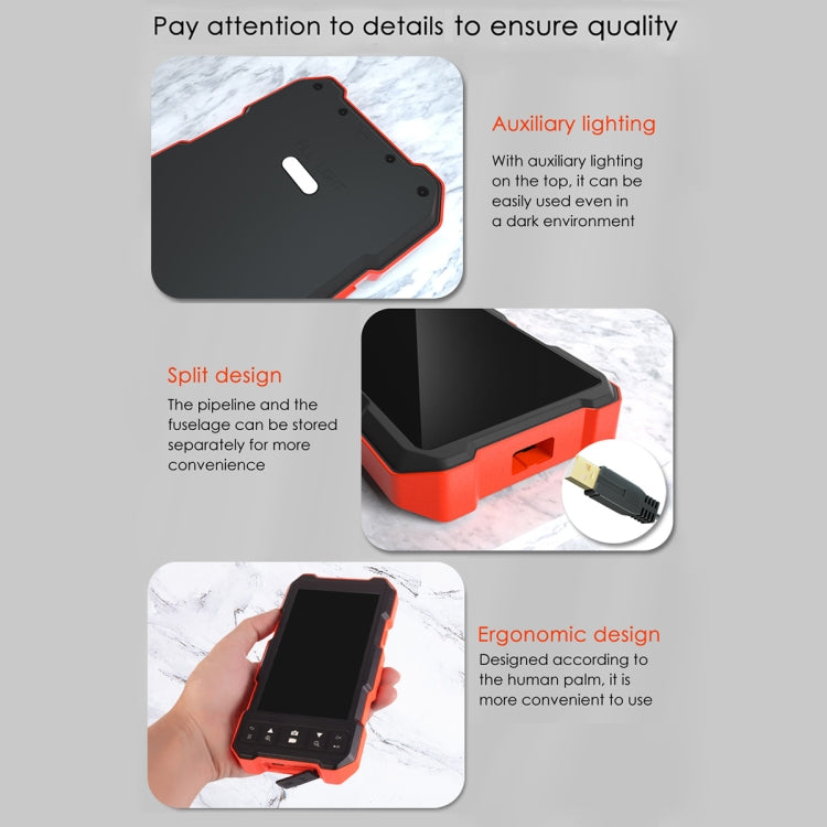 Endoscopio industriale con cavo rigido diviso con tripla fotocamera e schermo a colori IPS T21 da 4,5 pollici, 1m, 2m, 3.5m, 5m, 10m