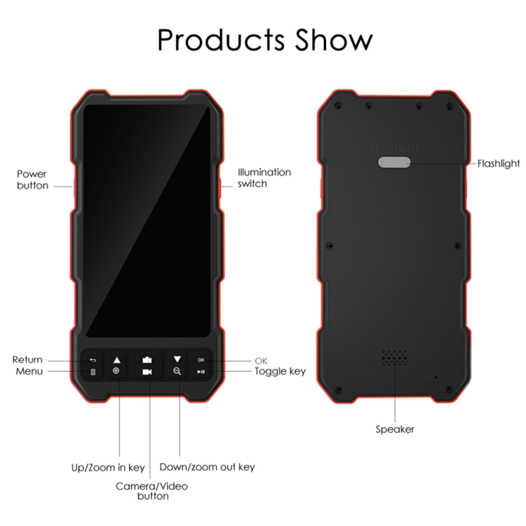 Endoscopio industriale con cavo rigido diviso con tripla fotocamera e schermo a colori IPS T21 da 4,5 pollici, 1m, 2m, 3.5m, 5m, 10m
