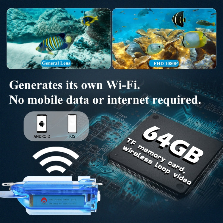 Telecamera subacquea wireless 1080P per pesca