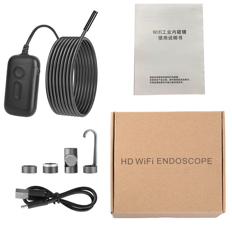 Y15 7,9 mm Tripla telecamera WiFi collegata Cavo rigido HD Endoscopio industriale, 1m, 2m, 3.5m, 5m, 10m