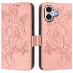 Custodia per telefono antifurto in pelle RFID rosa goffrata, For iPhone 17 Pro Max, For iPhone 17 Pro, For iPhone 17, For iPhone Air