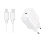 Kit caricabatterie con porta Type-C JOYROOM JR-TCF20 PD20W con cavo Type-C a Type-C, EU Plug + Type-C to Type-C Cable, UK Plug + Type-C to Type-C Cable