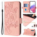 Custodia antifurto RFID in pelle con motivo a rosa in rilievo per telefono, For Samsung Galaxy M34 5G / F34 5G, For Samsung Galaxy M54 5G Global / F54 5G, For Samsung Galaxy M14 5G Global, For Samsung Galaxy Xcover6 Pro