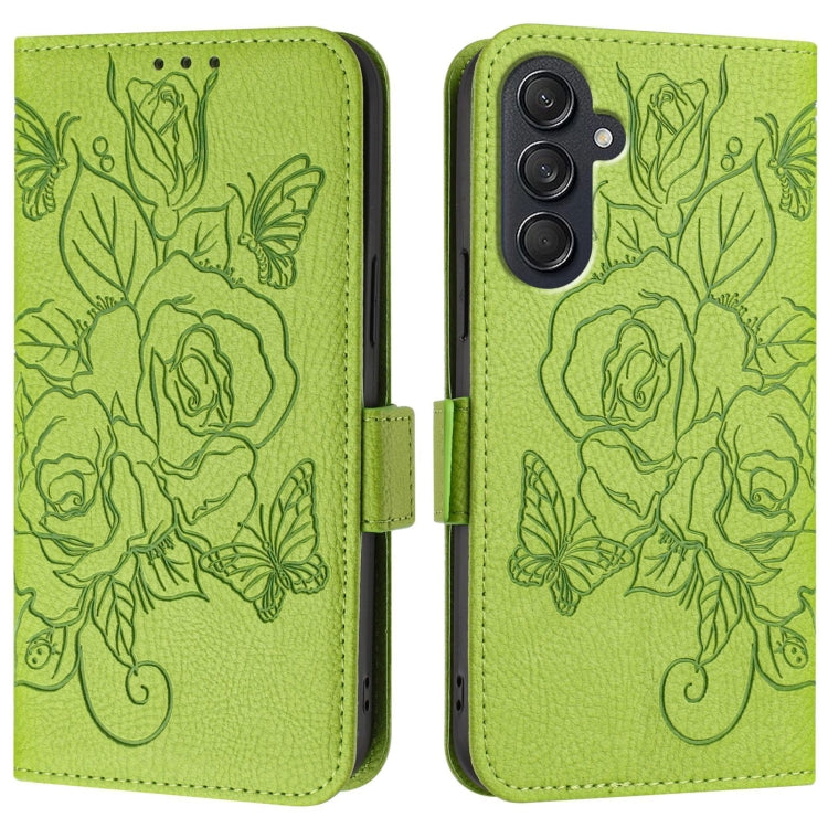 Custodia antifurto RFID in pelle con motivo a rosa in rilievo per telefono, For Samsung Galaxy M55 / C55 5G, For Samsung Galaxy XCover7 Pro, For Samsung Galaxy M15 5G / F15 5G Global, For Samsung Galaxy Xcover7