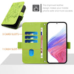 Custodia antifurto RFID in pelle con motivo a rosa in rilievo per telefono, For Samsung Galaxy M55 / C55 5G, For Samsung Galaxy XCover7 Pro, For Samsung Galaxy M15 5G / F15 5G Global, For Samsung Galaxy Xcover7